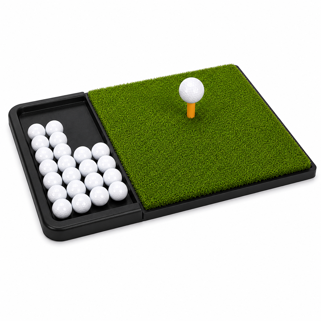 Golf Slagmåtte – Premium Træningsmåtte med Boldholder & Gummi Tee