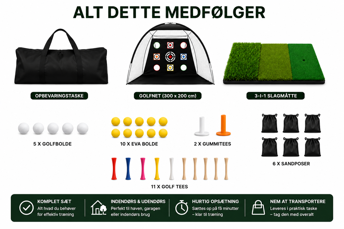 Golf Træningsnet 300 x 200 cm