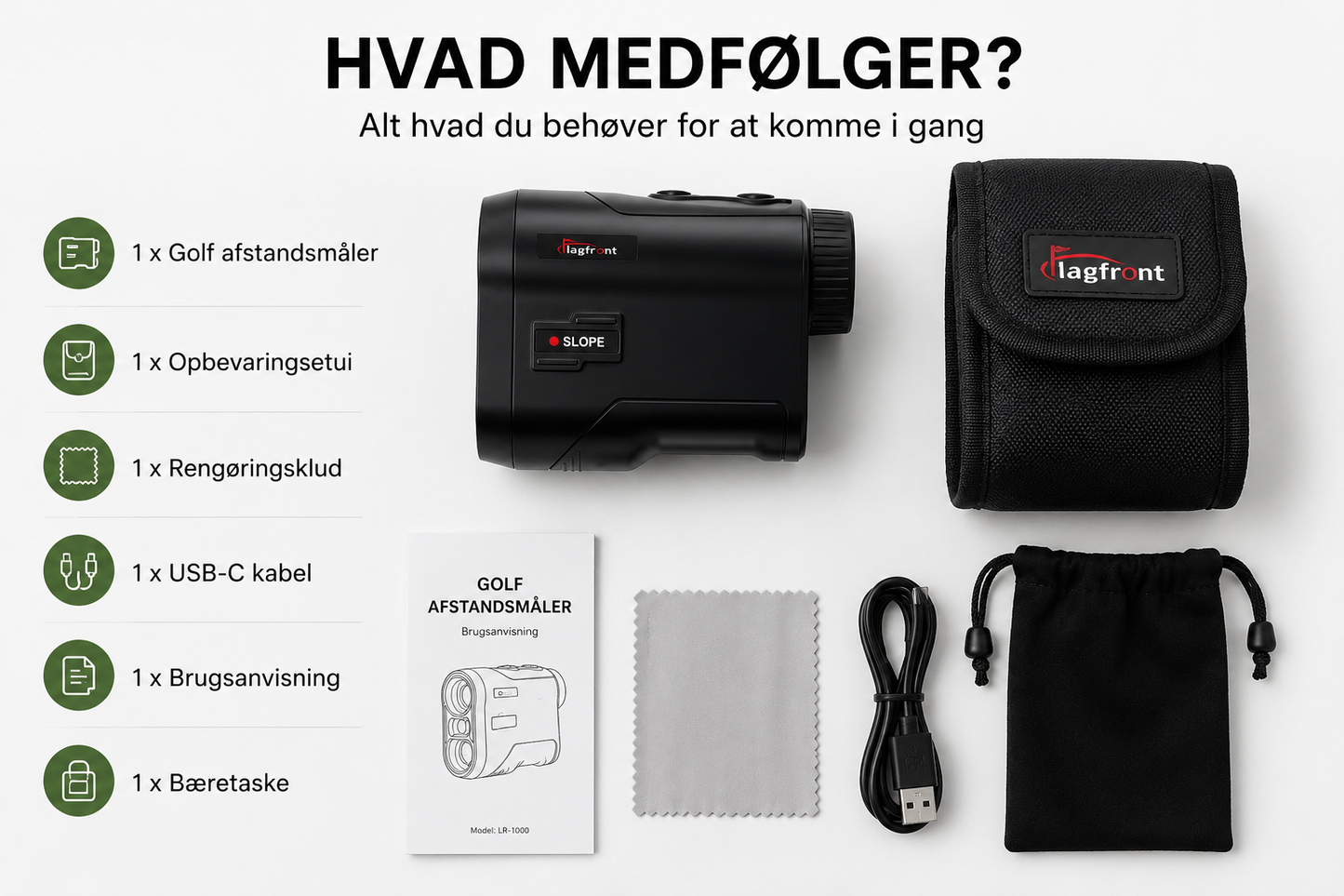 Golf Afstandsmåler – Premium Rangefinder med Slope & Flag Lock