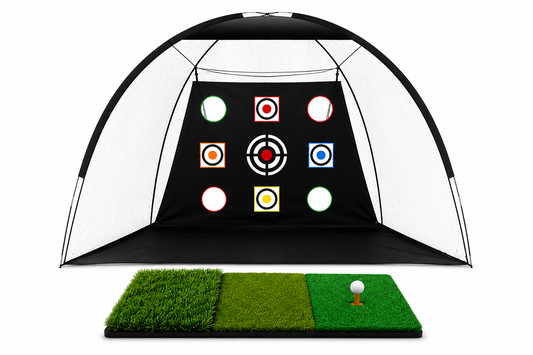 Golf Træningsnet 300 x 200 cm – Komplet Home Practice Set med Slagmåtte & 15 Bolde