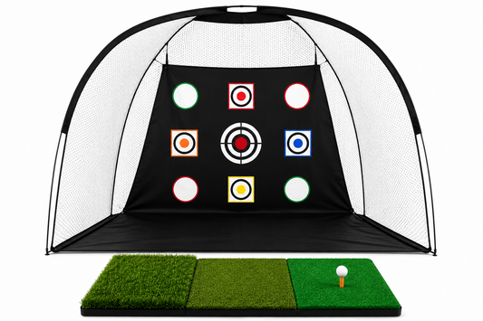 Golf Træningsnet 300 x 200 cm – Komplet Home Practice Set med Slagmåtte & 15 Bolde